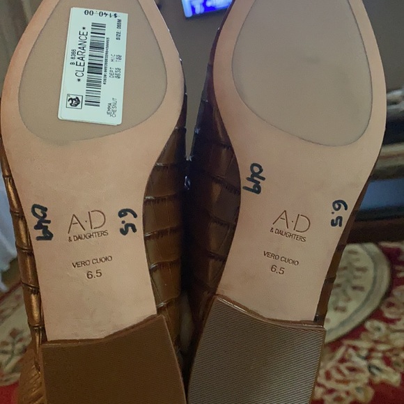 AD & DAUGHTERS Jemma Croc Embossed Leather Mules. - Picture 11 of 11